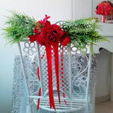 Max Artificial Chair Back Flower Ribbon Wall Door Wedding Venue Decoration E