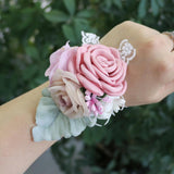 Max Artificial Silk Hand Flowers Bride Bridesmaid Wrist Corsage Wedding Decor 1