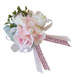 Max Romantic Silk Hand Flowers Wedding Bride Bridesmaid Wrist Corsage Champagne