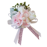 Max Romantic Silk Hand Flowers Wedding Bride Bridesmaid Wrist Corsage Champagne