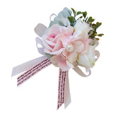 Max Romantic Silk Hand Flowers Wedding Bride Bridesmaid Wrist Corsage Champagne