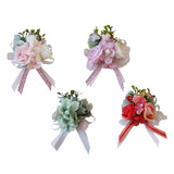 Max Romantic Silk Hand Flowers Wedding Bride Bridesmaid Wrist Corsage Champagne