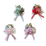 Max Romantic Silk Hand Flowers Wedding Bride Bridesmaid Wrist Corsage Champagne