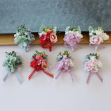 Max Romantic Silk Hand Flowers Wedding Bride Bridesmaid Wrist Corsage Champagne