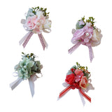 Max Romantic Silk Hand Flowers Wedding Bride Bridesmaid Wrist Corsage Champagne