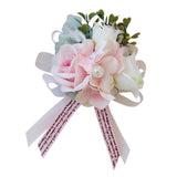 Max Romantic Silk Hand Flowers Wedding Bride Bridesmaid Wrist Corsage Champagne