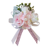 Max Romantic Silk Hand Flowers Wedding Bride Bridesmaid Wrist Corsage Champagne