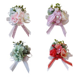 Max Romantic Silk Hand Flowers Wedding Bride Bridesmaid Wrist Corsage Champagne