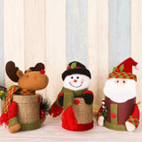 Max Christmas Linen Candy Boxes Gift Storage Container Table Decor Santa Claus