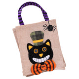 Halloween Gift Bags Trick or Treat Linen Tote Bag Party Hand Bags Cat