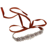 Max Bridal Wedding Dress Rhinestone Belt Bridal Sash Belt Accessories Brown