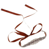 Max Bridal Wedding Dress Rhinestone Belt Bridal Sash Belt Accessories Brown