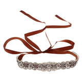 Max Bridal Wedding Dress Rhinestone Belt Bridal Sash Belt Accessories Brown