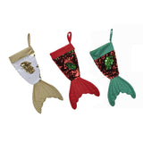 Christmas Fishtail Sequin Stockings Candy Gift Bag Xmas Tree Hanging Decor A