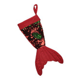 Christmas Fishtail Sequin Stockings Candy Gift Bag Xmas Tree Hanging Decor B