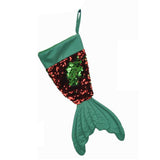 Christmas Fishtail Sequin Stockings Candy Gift Bag Xmas Tree Hanging Decor C