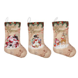 Merry Christmas Santa Snowman Elk Stockings Candy Gift Bag Hanging Decor A