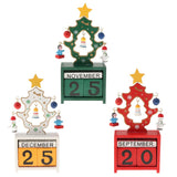 Christmas Wooden Advent Calendar with Number Blocks Xmas Table Decor White