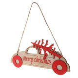 Merry Christmas Wooden Hanging Car Wooden Sign Christmas Tree Wall Decor B