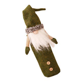 Christmas Wine Bottle Sweaters Cover with Hat for Christmas Decoration Green