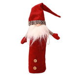 Christmas Wine Bottle Sweaters Cover with Hat for Christmas Decoration Gray