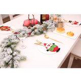 3 Pieces Santa Claus Snowman Elk Knife and Fork Storage Bag Christmas Decoration