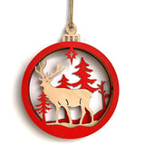 3D Wooden Christmas Ornament Home Party Hanging Decor Reindeer
