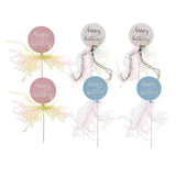 Max 6 Pieces Balloon Design Happy Birthday Cake Toppers Birthday Party Supplier