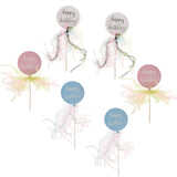 Max 6 Pieces Balloon Design Happy Birthday Cake Toppers Birthday Party Supplier
