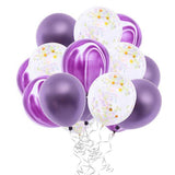 15pcs Agate Confetti Latex Balloon Sets for Wedding Birthday Party Decor B