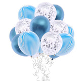 15pcs Agate Confetti Latex Balloon Sets for Wedding Birthday Party Decor E