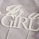Max Sparkling Rhinestone Cake Topper Baby Shower Party Cake Decor It is a Girl