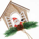 Max Christmas Wooden House Tree Ornament Pendant Hanging Home Decor Santa Claus