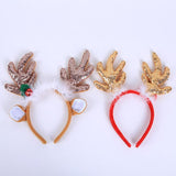 Novelty Reindeer Antler Headband for Christmas Festival Decoration Coffee Reindeer Antler with Ears