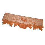 Max Lace Fireplace Cloth Runner Pumpkin Maple Leaf Mantle Scarf Thanksgiving  A