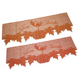 Max Lace Fireplace Cloth Runner Pumpkin Maple Leaf Mantle Scarf Thanksgiving  A