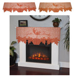 Max Lace Fireplace Cloth Runner Pumpkin Maple Leaf Mantle Scarf Thanksgiving  A