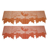 Max Lace Fireplace Cloth Runner Pumpkin Maple Leaf Mantle Scarf Thanksgiving  A