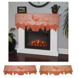 Max Lace Fireplace Cloth Runner Pumpkin Maple Leaf Mantle Scarf Thanksgiving  A