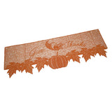 Max Lace Fireplace Cloth Runner Pumpkin Maple Leaf Mantle Scarf Thanksgiving  A