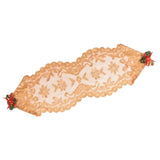 Max 13x45 Inch Lace Table Runner Tablecloth Christmas Party Table Decor Gold