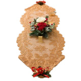 Max 13x45 Inch Lace Table Runner Tablecloth Christmas Party Table Decor Gold