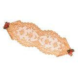 Max 13x45 Inch Lace Table Runner Tablecloth Christmas Party Table Decor Gold