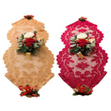 Max 13x45 Inch Lace Table Runner Tablecloth Christmas Party Table Decor Gold