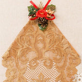 Max 13x45 Inch Lace Table Runner Tablecloth Christmas Party Table Decor Gold