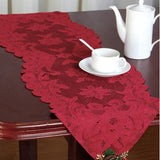 Max 13x45 Inch Lace Table Runner Tablecloth Christmas Party Table Decor Red