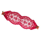 Max 13x45 Inch Lace Table Runner Tablecloth Christmas Party Table Decor Red