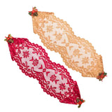 Max 13x45 Inch Lace Table Runner Tablecloth Christmas Party Table Decor Red