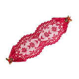 Max 13x45 Inch Lace Table Runner Tablecloth Christmas Party Table Decor Red
