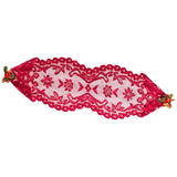 Max 13x45 Inch Lace Table Runner Tablecloth Christmas Party Table Decor Red